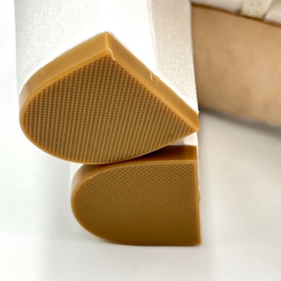 Badgley‎ Mischka Size 6 Natasha White Jeweled Pearl Block Heels Sandals Shoes - Picture 12 of 14